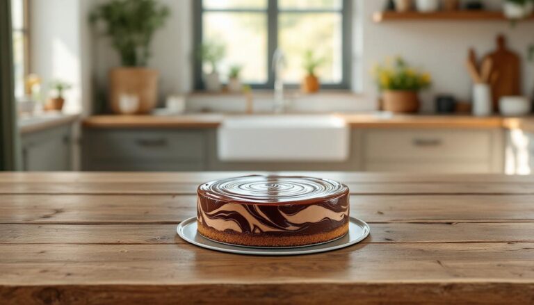 deze heerlijke marmercheesecake met chocolade is perfect voor bij de koffie en zorgt gegarandeerd voor een smaakvolle verrassing op elke koffietafel.